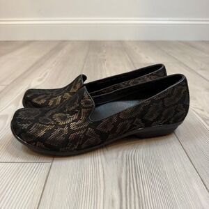 NEW Dansko Olivia Loafers Bronze Snake Leather Metallic Flats 41 US 11